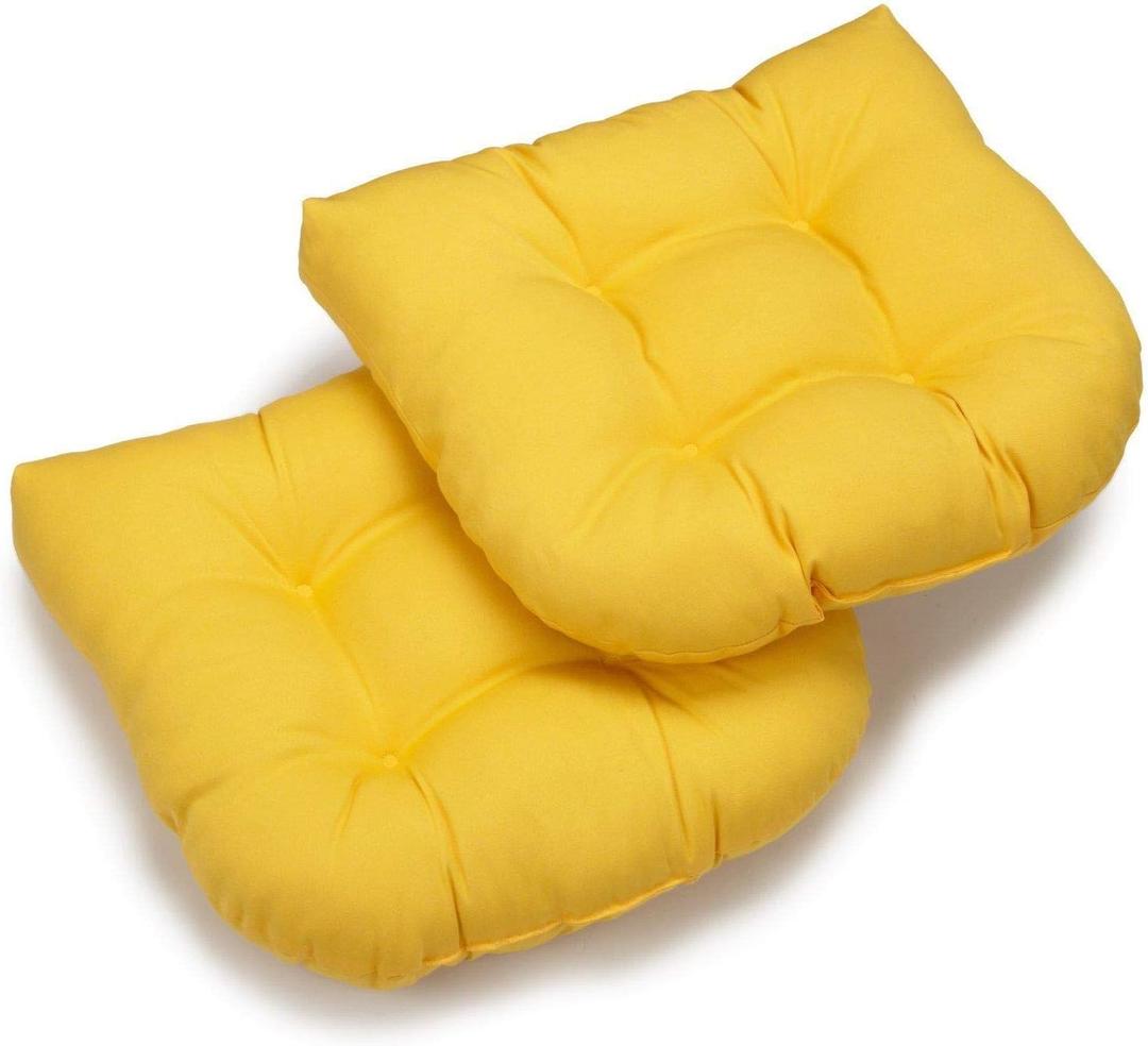 Blazing Needles 19-inch U-Shaped Twill Tufted Dining Chair Cushion (Set of 2) Sunset