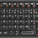 Rii Mini Bluetooth Keyboard,Portable Wireless Rechargeable Keyboard with Backlit,for Smart TV/Android TV Box/Smartphone/HTPC/IPTV/VR Glasses Black(Upgrade-TypeC)