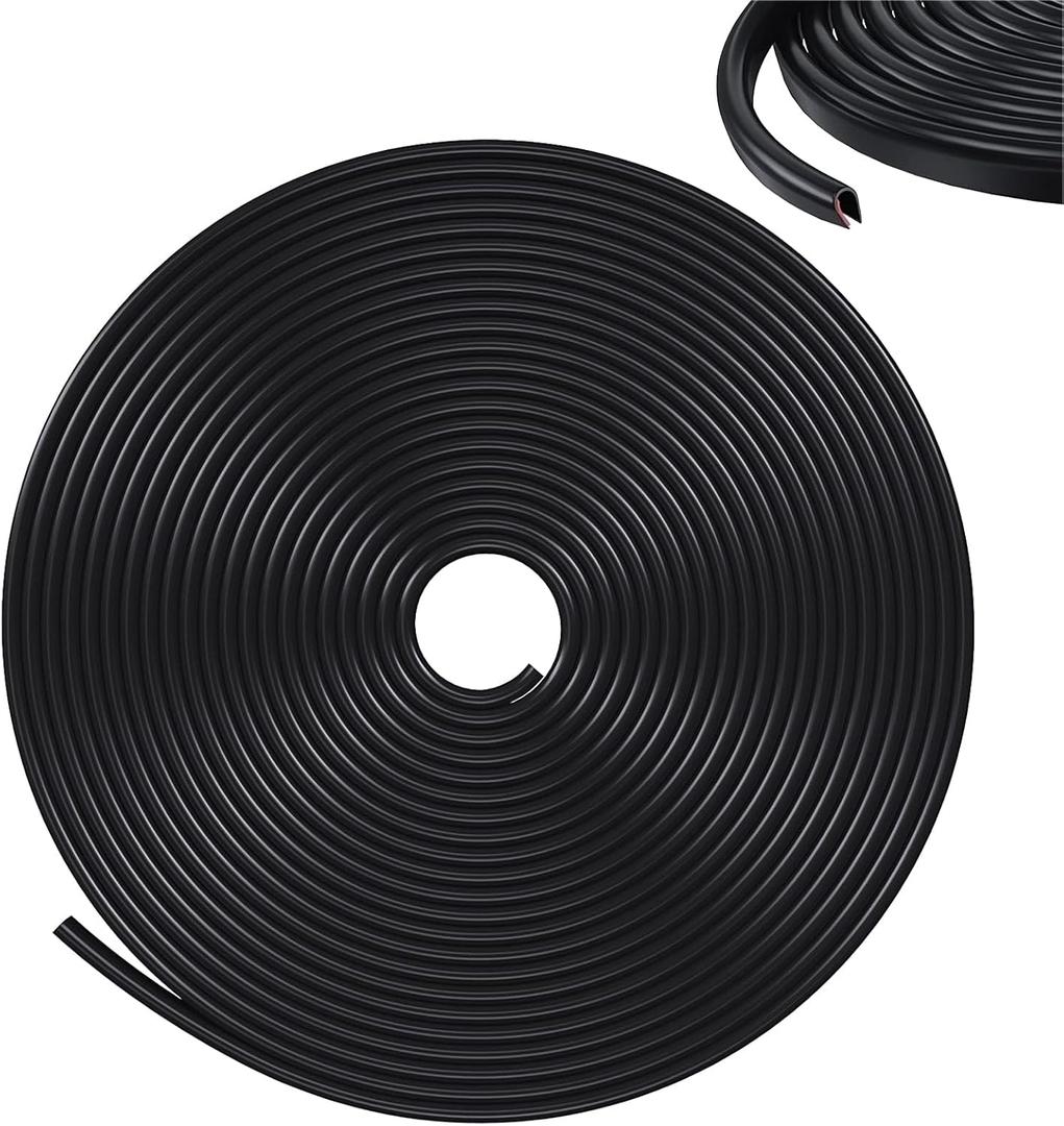 32Ft(10M) Door Edge Guards Car Door Edge Guards U Shape Car Door Protector Rubber Seal Door Guard Internal Double Sided Tape (No Glue Required), Black