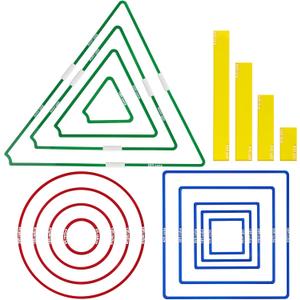 Grajar DND AOE Spell Templates Set of 17 45' & 60' Extended Cones with Connectors, Acrylic D&D 5e RPG Accessories Magnetic Storage Box & Color-Coded Markers for Pathfinder, TTRPGs