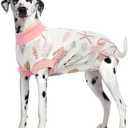 IDOMIK Dog Recovery Suit for Female Spay - Adjustable Anti-Licking Dog Post Surgery Onesie, Male Female Dog Neuter Spay Suits, Soft Abdominal Wound Bandage & E-Collar Cone Alternative L