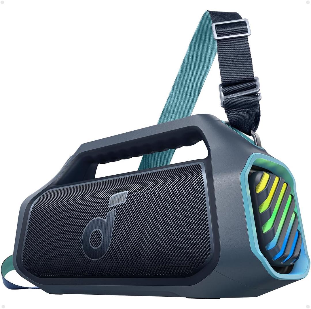 soundcore Boom 2 Plus By Anker, Outdoor Speaker, 140W, 2+2 Channel, BassUp 2.0, 20H Playtime, Fast Charge, IPX7 Waterproof, RGB Lights, Power Bank, Bluetooth 5.3, Portable for Outdoors, Camping, Beach