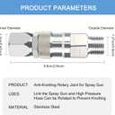 Sprayer Joint 360 Degrees Rotate Stainless Steel Airless High Pressure Spray Gun Hose Swivel Joint Connector Accessories for Paint Sprayers & Hose (1/4inch)