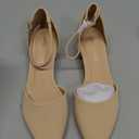 DREAM PAIRS Women's Dress Shoes Low Heel Pumps Closed Toe Comfort Casual D'Orsay Flats Ankle Strap (7.5)