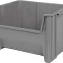 Akro-Mils 13017 Stak-N-Store Heavy Duty Stackable Open Front Plastic Storage Container Bin, (15-Inch x 20-Inch x 12-1/2-Inch), Gray, (Pack of 3)