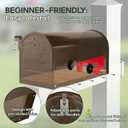 Brown Mailboxes for Outside, RAINHOL Post Mount Mailbox, Galvanized Steel Medium Capacity Mail Boxes, 19 x 8.7 x 6.7 Inches