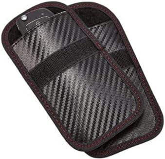 Faraday Key Fob Protector - 2 Pack Mini Anti-theft Pouch Key Fob RFID Signal Blocking Faraday Bag for Key Fob (Black1)