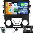[8 Core 4G+64G] Car Radio for Ford Fusion Mondeo 2013-2019 with Wireless Apple Carplay Android Auto,9'' Touchscreen Android 13 Car Stereo with WiF/GPS Navigation,Bluetooth,FM/RDS,SWC+Backup Camera