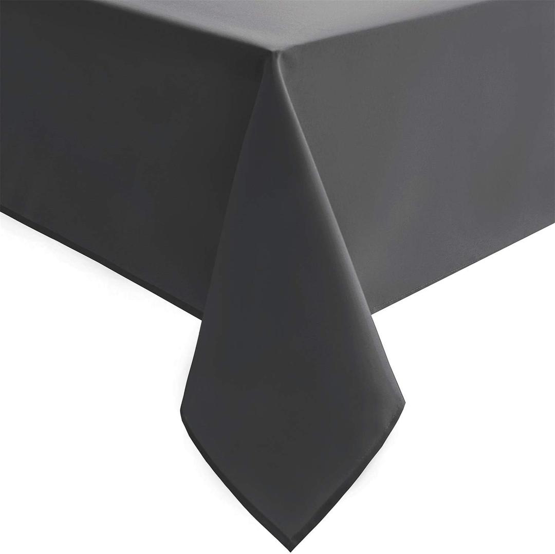 Hiasan Grey Rectangle Tablecloth - Waterproof Wrinkle Resistant Washable Fabric Table Cloth for Dining Room Kitchen and Outdoor Use, 60 x 84 Inch