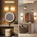 2 x Kalium Bathroom Wall Sconces Set of Two, 21 Inch Modern Vanity Lights with Frosted Glass Shade, Bathrooms Vanity Lighting Fixtures for Mirror Bedroom Living Room Hallway (Gold)