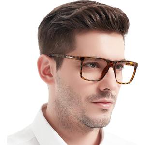 MARE AZZURO Oversized Square Reading Glasses Men Large Readers Big Face 1.00 1.25 1.50 1.75 2.00 2.25 2.50 2.75 3.00 3.50 4.00 5.00 6.00 (Tortoise, 500)