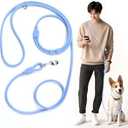 PetiFine Hands Free Dog Leash, Crossbody Waist Leash for Dog Walking, 8 ft Multifunctional Waterproof Standard Lead for Swimming,Running,Training (Small,Blue)