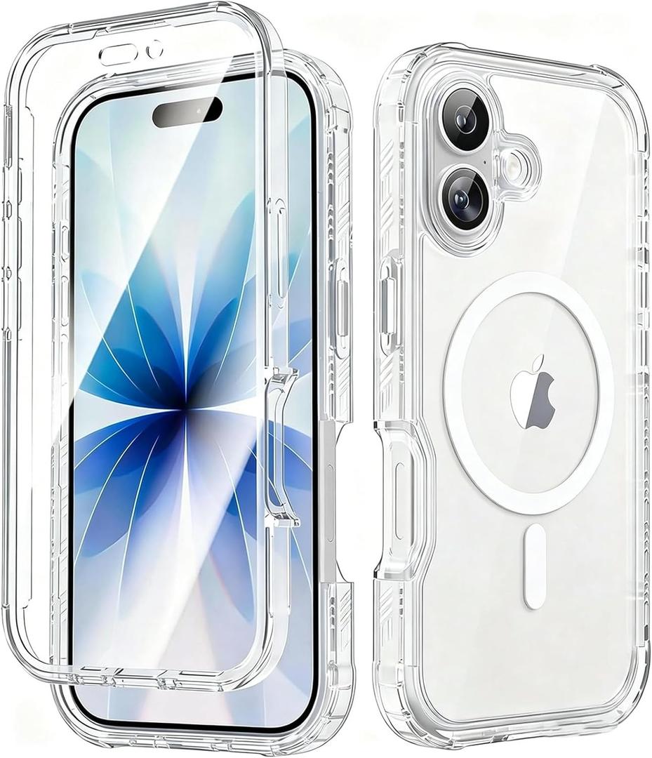 Lifedance for iPhone 17 Case, [Compatible with MagSafe] Full-Body Rugged Protection Case with Built-in Screen Protector, 10FT Military Grade Drop Tested Heavy Duty Shockproof Cover, Clear Magnetic