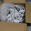 Mlambert 96FT(2x48FT) 3-Color in 1 Dimmable Solar String Lights Outdoor, Remote Patio String Lights with 30+5 LED Bulbs for Pergola Outside-White Cord