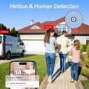 3MP 2K Window Camera for Home Security, Indoor Camera for Outdoor Monitoring with Full Color Night Vision, Motion Human Vehicle Detection, 24/7 Recording, Easy Installation