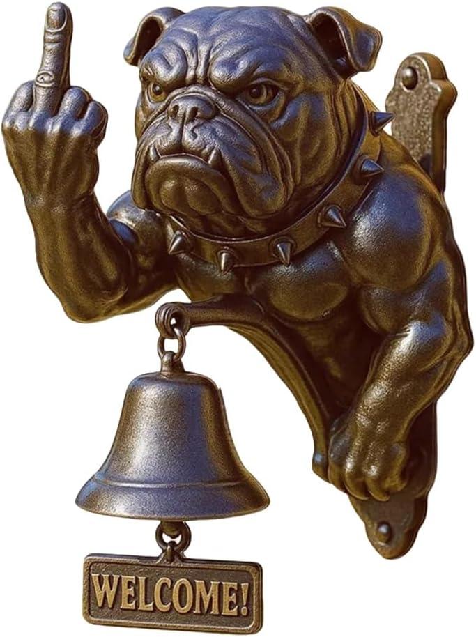 Unique Bulldog Doorbell - Funny & Rustic Design for Dog Lovers Perfect Home & Kitchen Decor (Funny Bully Dog)