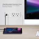 Multiple Plug Outlet with USB C 20W Wall Mounted Power Strip Under Desk Mountable Extension Cord with PD Type C Flat Plug Power Station for Home Workshop Dorm Travel White