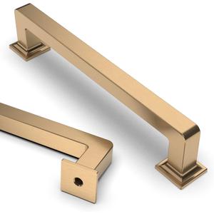 Asidrama 10 Pack 5 Inch(128mm) Champagne Bronze Kitchen Cabinet Handles, Brushed Brass Cabinet Pulls Gold Kitchen Cabinet Hardware Cupboard Handles Drawer Pulls Dresser Handles