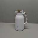 IDEUS Thermal Coffee Carafe 68oz (2,000ml), Stainless Steel Double Wall Insulated Vacuum Flask, Water Jug Coffee Server and Beverage Dispenser, Heat and Cold Retention (White-Gold, 68oz (2,000ml)) (67.6 Ounces)