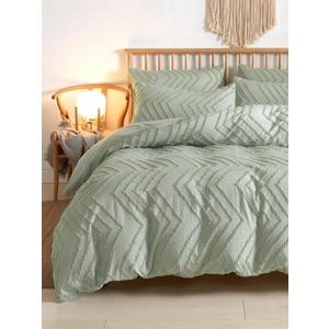 Nanko Sage Green Tufted 3-Piece Comforter Set, Queen (Sage Green Tufted Comforter Set)