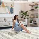 Miukiki 4x6 Area Rug for Living Room Moroccan Washable Rugs Non Slip Indoor Floor Carpet Foldable Large Soft Area Rug for Dining Room Bedroom with Low Pile(Grey,4'x6')