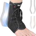Vigorwise Ankle Brace for Sprained Ankle, Lace up Ankle Brace with 1Pair Metal and Plastic Support Bars, Ankle Stabilizer Brace for Men Women, Achilles Tendon Support Brace for Left Right, L