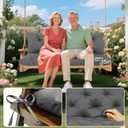 Porch Swing Cushions with Backrest Thicken 5" Outdoor Swing Cushions Waterproof Swing Bench Cushions for Outdoor Furniture Patio Backyard Lawn 2-3 Seater Replacement Cushions (Gray)