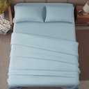 SONORO KATE Bed Sheet Set Super Soft Microfiber 1800 Thread Count Luxury Egyptian Sheets 16-Inch Deep PocketWrinkle and Hypoallergenic-4 Piece (Spa Blue, King)