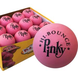 Premium Rubber Ball 24 Balls Pack Pinky Bouncy Ball Colorful Display Box and Balls Combo Party Supplies Real Solid Rubber High Bounce Pink Ball Wall Ball for Kids