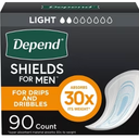 Depend Shields Incontinence Pads for Men, Light Absorbency, 90 Count