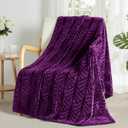Whale Flotilla Flannel Fleece Throw Blanket for Couch, Soft Fluffy Velvet Sofa Blanket, Decorative Vintage Pattern, Cozy Warm Lightweight for Spring Summer, 50x60 Inch, Purple