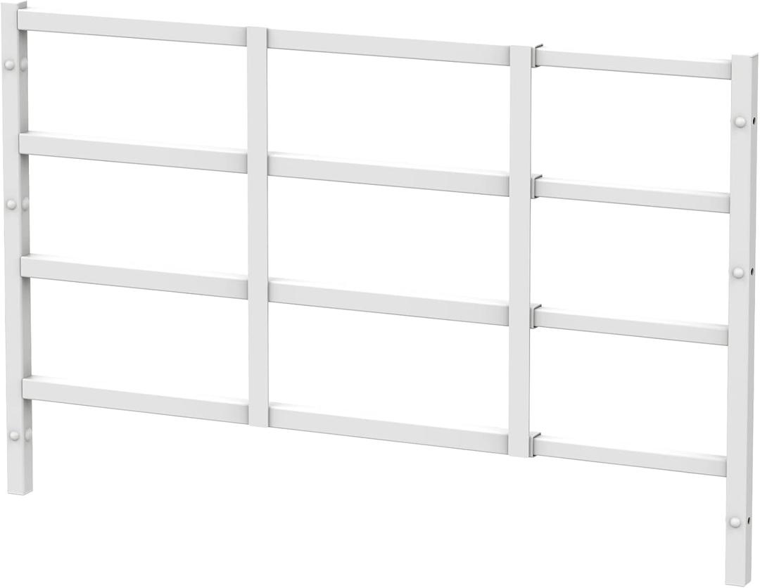 Fixed Window Safety Guard for Children Child Kids 19x 38 Adjustable Width Prevents Accidental Falls, Non-Egress, Tamper Resistant Screws Included, White, Single Pack (19x38 inches)