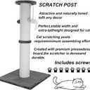 Cat Scratching Post 34 Inches Heavy Duty and Thicker Cat Scratching Post Cotton Rope with Hanging Ball and Mice Scratching Post for Indoor Cats and Adult(Grey)