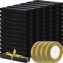 Equsion 72 Pcs Black Jewelry Gift Boxes for Necklace Bulk 8.66 x 1.77 Inch Cardboard Jewelry Gift Boxes Sponge Filled with 4 Rolls Gold Ribbon Long Necklace Box for Wedding Birthday Anniversary