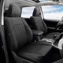 GIANT PANDA Toyota 4 Runner Seat Covers, Customized Full Set Car Seat Covers for Toyota 4Runner 2011-2024 5 Seats, Leather(2-Row, 5 Seat Models, Black) (2011-2024 Toyota 4Runner 5 Seats, Full Set / Black)