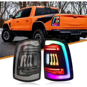 Tail Lights,Tail Light Assembly for Dodge RAM 1500 2009-2018 RAM 2500 2013-2018 Pickup Truck Rear Tail Lamp Dynamic Start And Turn Signals,Left Right LED Taillight,Smoked