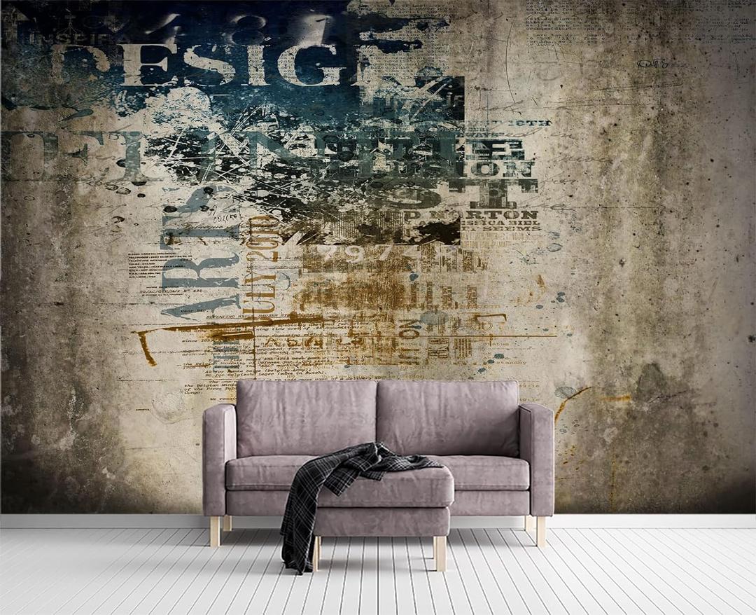 Retro Graffiti Wall Mural Wallpaper for Bedroom 178" x 117" (No.33)