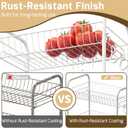 PLKOW 4-Tier Metal Rolling Utility Cart, Multi-Functional Storage Cart for Office, Living Room, Kitchen, Bathroom, Lightweight Organizer Cart with Wheels, White