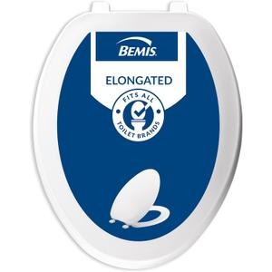 Bemis Economy Plastic Toilet Seat, Elongated, White, 170 000