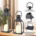 Modern Lantern Decor Indoor,Black Metal Lanterns Outdoor,Decorative Candles Lanterns for Living Room,Home,Farmhouse,Porch,Patio,Fireplace,Table,Floor,Fall,Christmas,Holiday