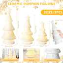 Domensi 3 Pcs Lighted Ceramic Christmas Tree White Porcelain Christmas Tree Figurines with Lights for Table Centerpiece Mantel Tabletop Fireplace Xmas Holiday Winter Home Decor