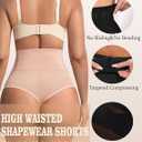 2 PCS Thong Shapewear with Tummy Control for Women, High Waisted Body Shaper Underwear Seamless Shapewear (XL)