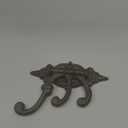 Cast Iron Vintage Antique Victorian Swing Arm Swivel Wall Hook Hall Tree 3 Hooks