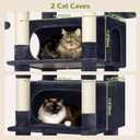 Globlazer XXL Giant Cat Tree, 83 Inch Heavy Duty Tall Cat Tower for Indoor Cats Large Adult, Multi-Level Large Cat Condo with 8 Scratching Posts, Hammock, 2 Cat Caves, 2 Platform, F83B, Dark Grey