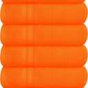 BOUTIQUO Ultra Soft 6-Piece Hand Towel Set 16x28-100% Ringspun Cotton - Durable & Highly Absorbent Hand Towels - Ideal for use in Bathroom, Kitchen, Gym, Spa & General Cleaning - Orange