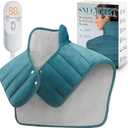 Heating Pad for Neck and Shoulders and Back, 24 x 23 XL Large Heat Wrap for Pain Relief, Birthday Gifts for Women Mom, 2.2lb Weighted, 6 Heat Settings, 4 Timers, Blue