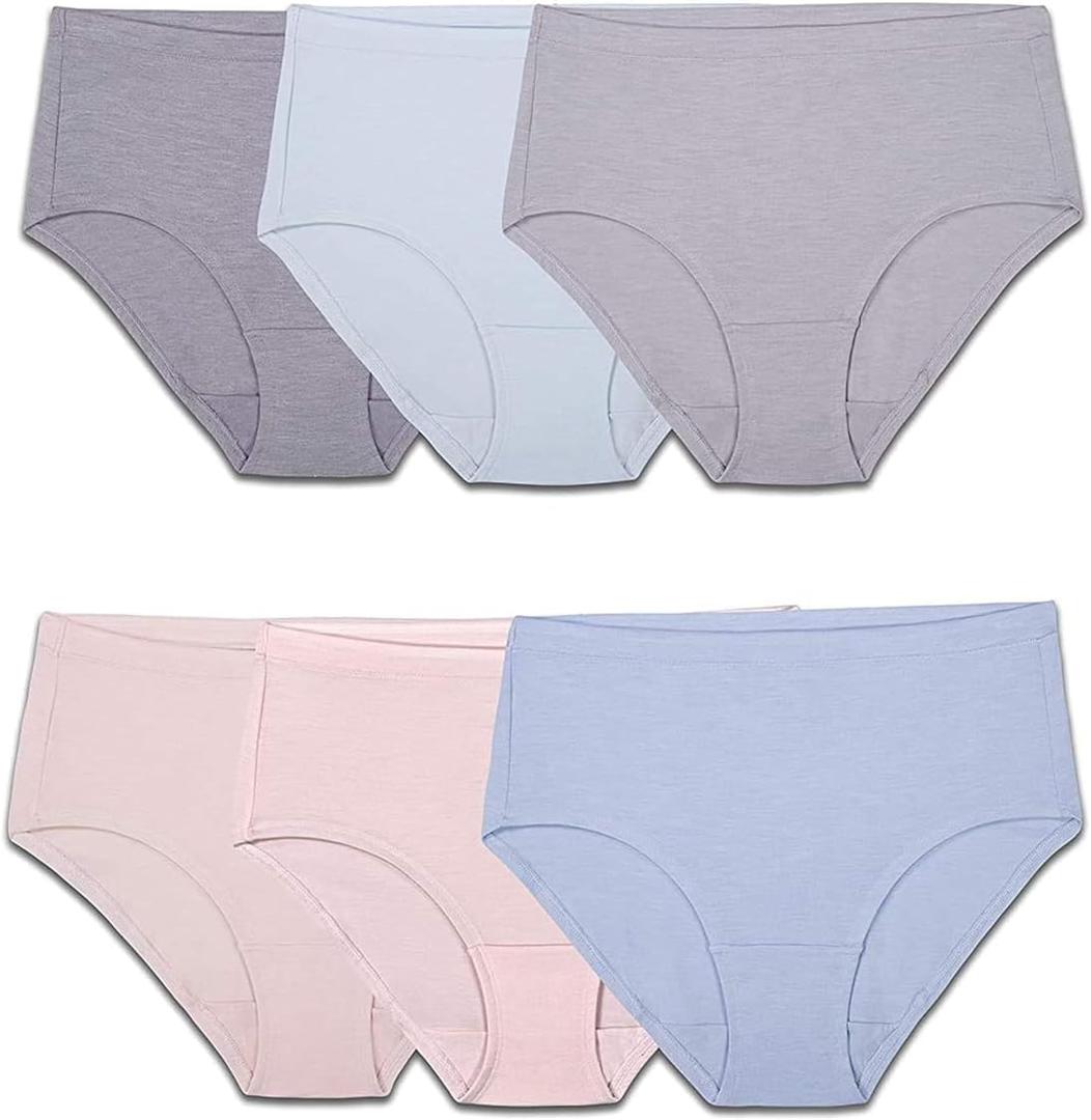 Fruit of the Loom Women's Beyondsoft Underwear, Super Soft Designed with Comfort in Mind, (8, Low Rise Brief - Modal - 6 Pack - Colors May Vary)