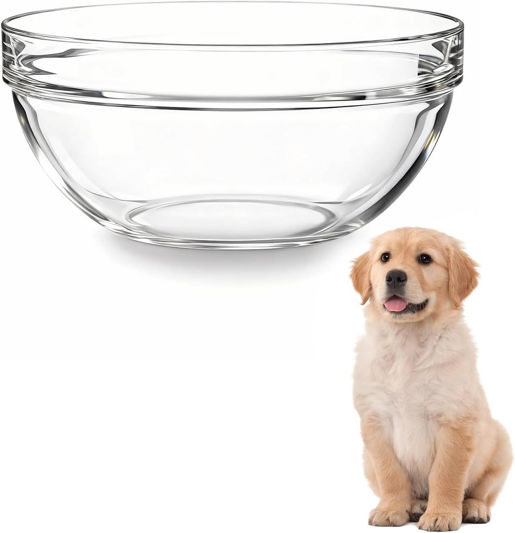 Replacement Glass Bowl for Feoyoho 5.5in Feeder Stand  34 oz / 4.2 Cups (Replacement Only), Dishwasher & Microwave Safe