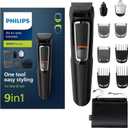 Philips Norelco Multigroom All-in-One Trimmer with 13 Pieces All-in-one Trimmer 9-in-1 MG3740 (Chrome/Black)