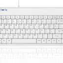 Perixx PERIBOARD-409WU US, Wired USB Mini Keyboard - White - US English